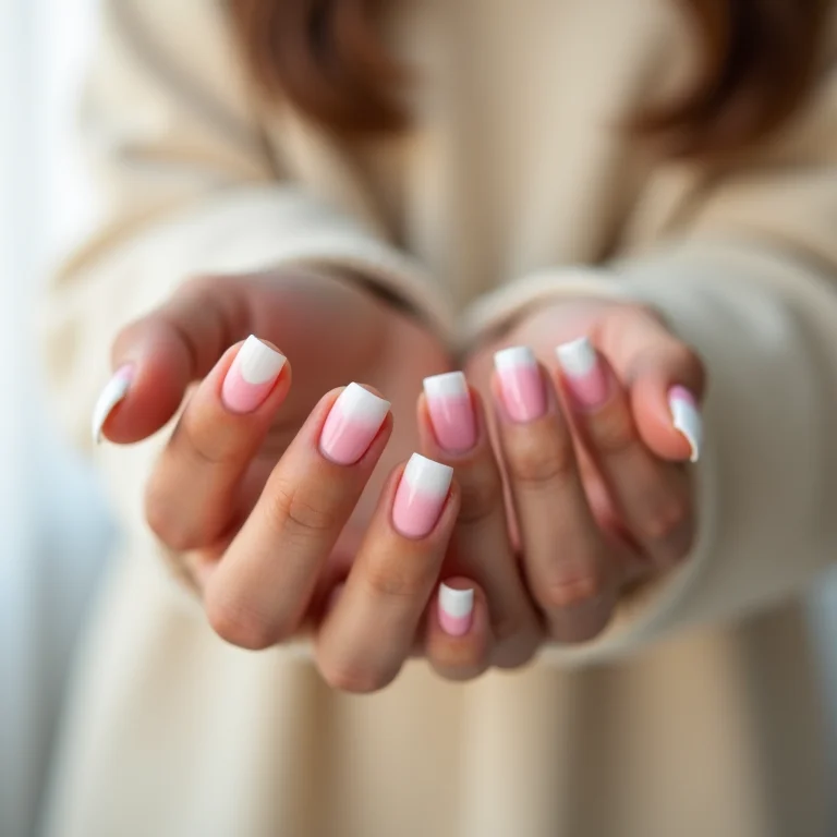Francesinha ombré rosa e branco