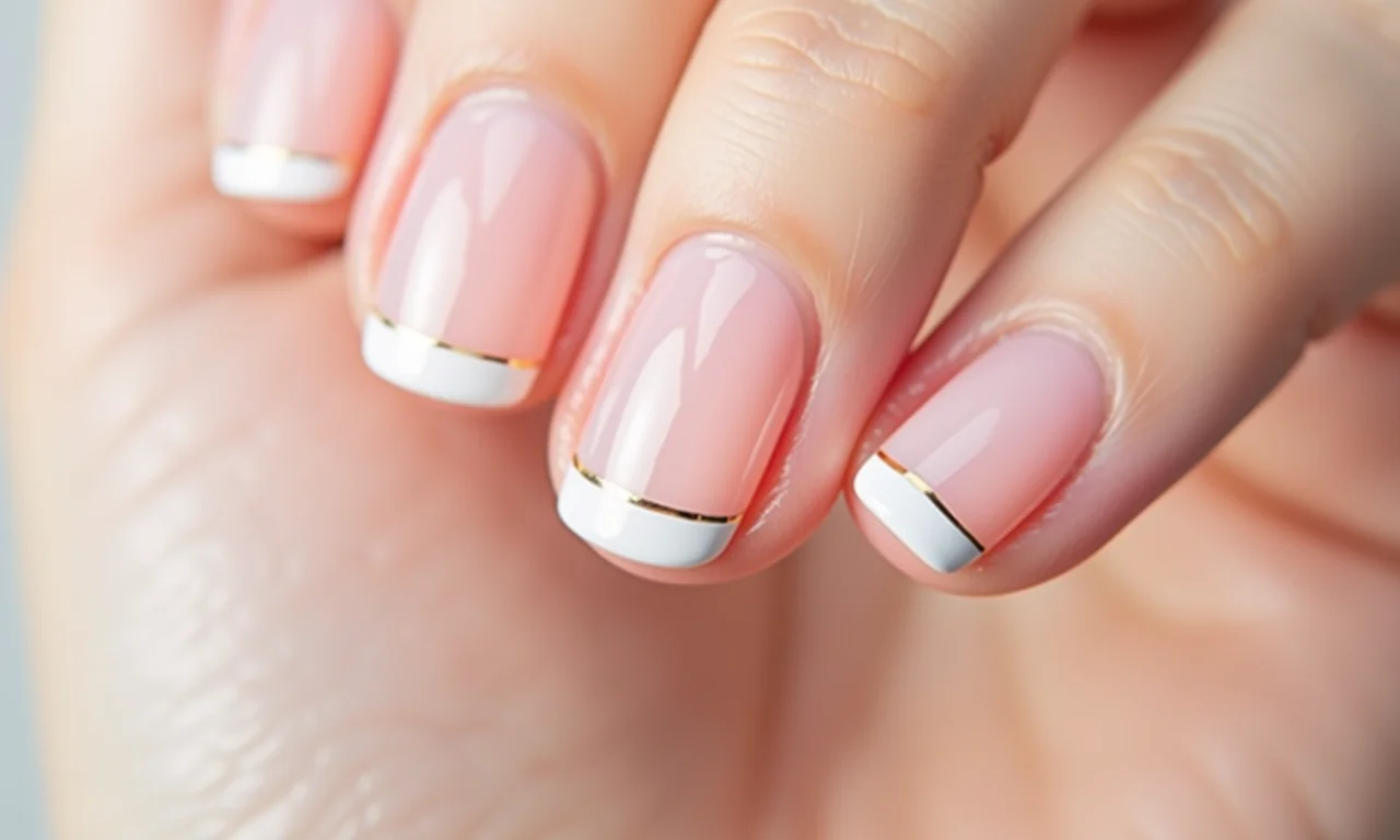 Francesinha repaginada em unhas de gel redondas.