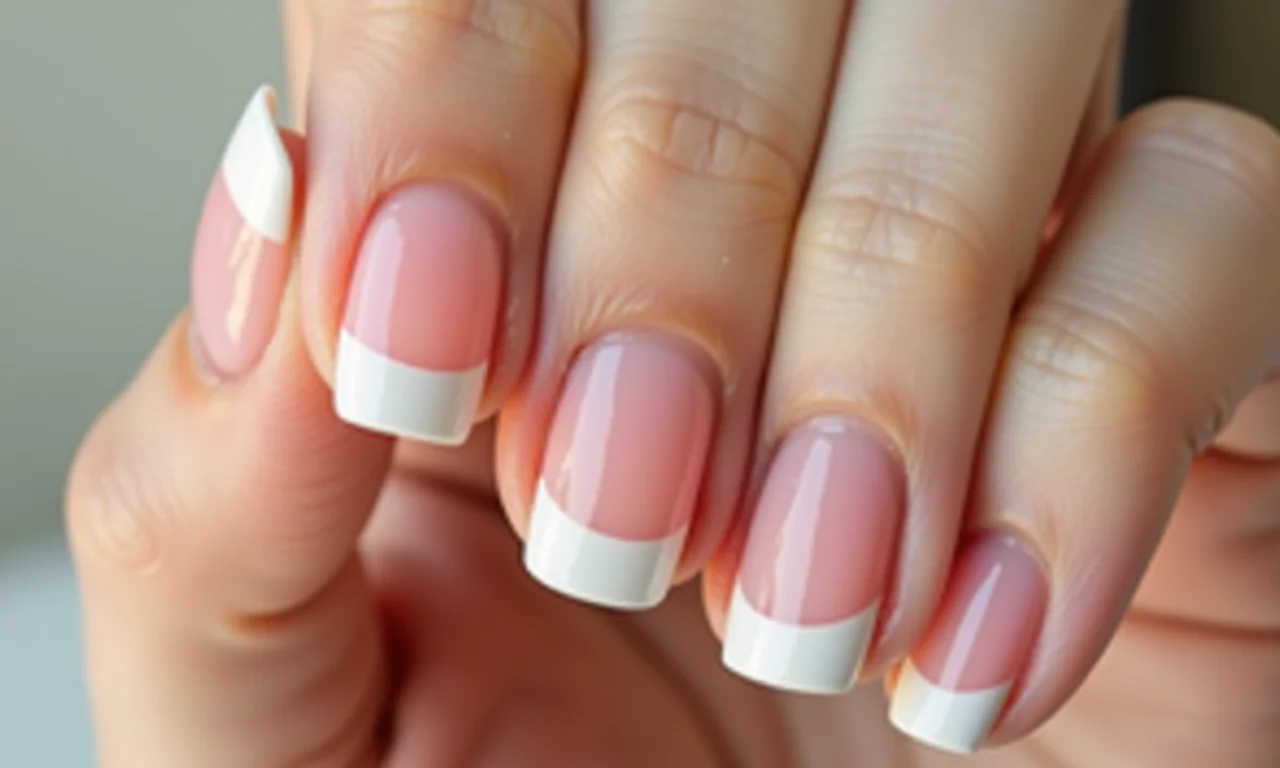 Francesinha reversa clássica em tons de rosa natural e branco.