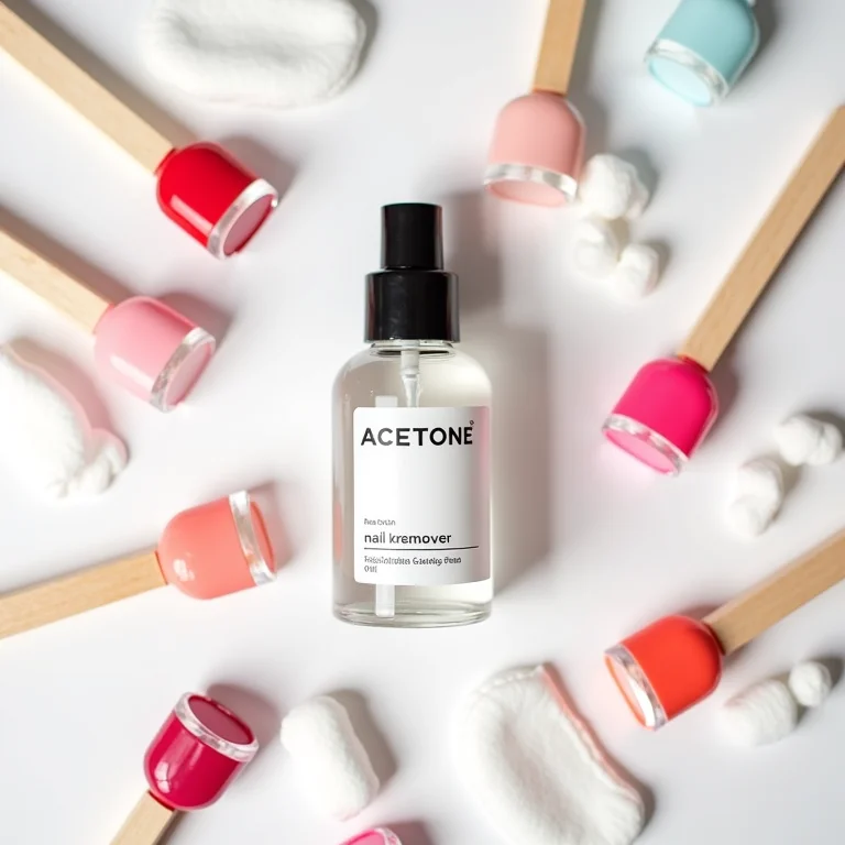 Frasco de removedor de esmalte com acetona