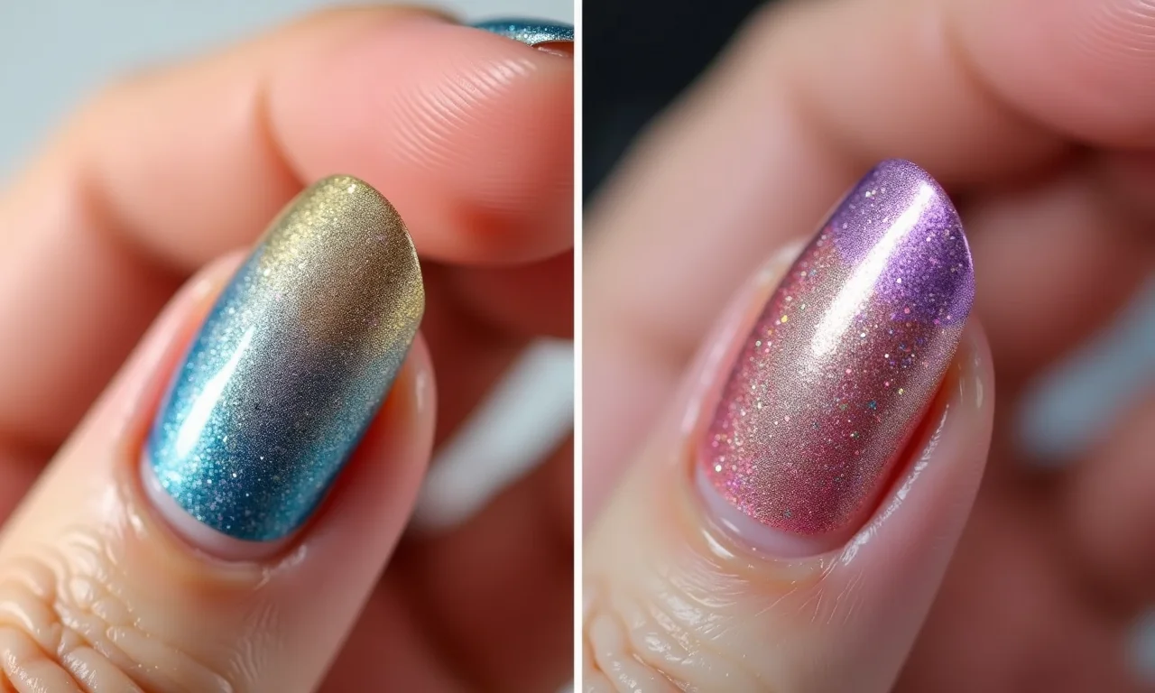 Glitter e adesivo: dupla imbatível para unhas decoradas.