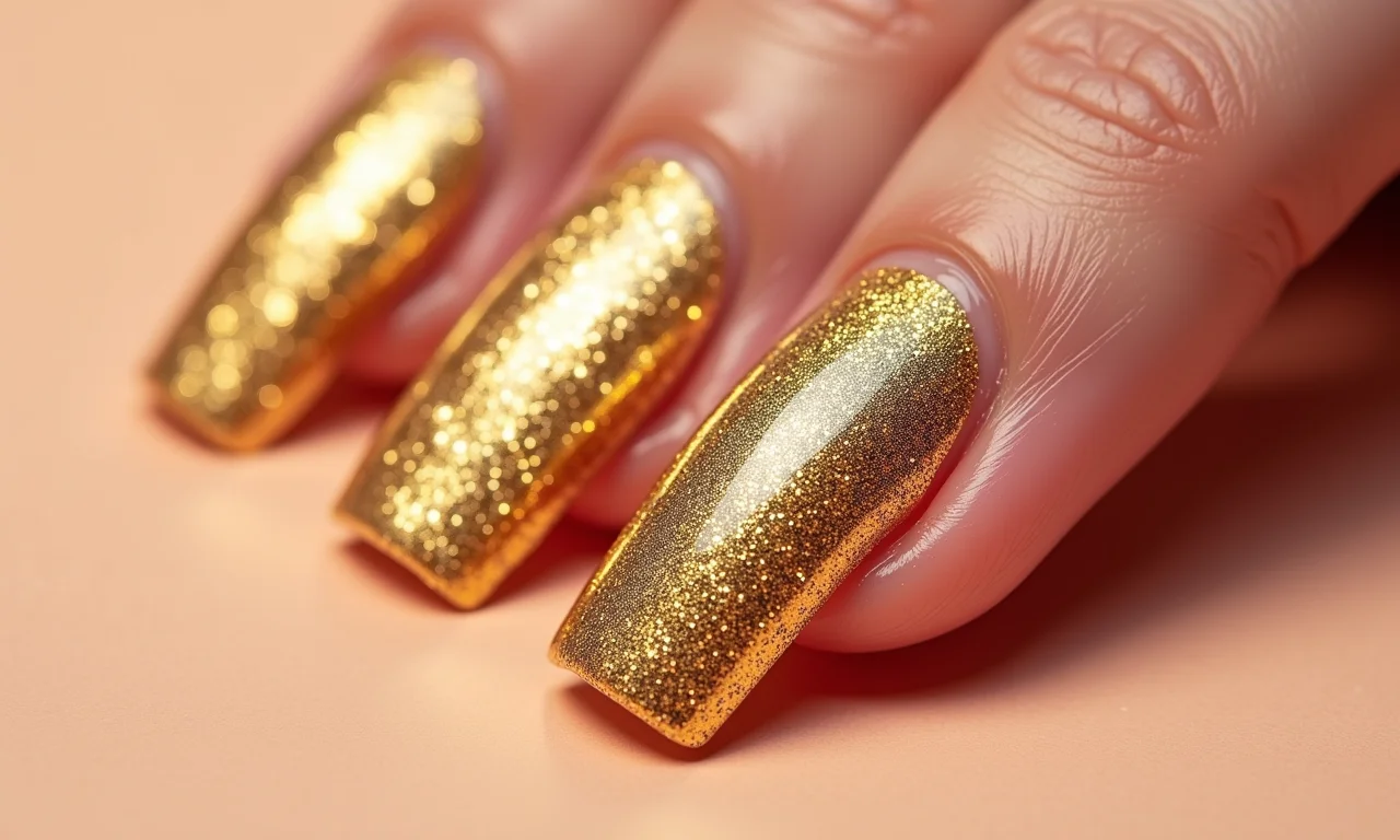 Glitter para unhas dourado da Realce.