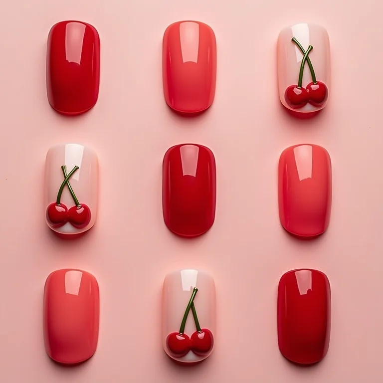 Inspirações unhas de cereja