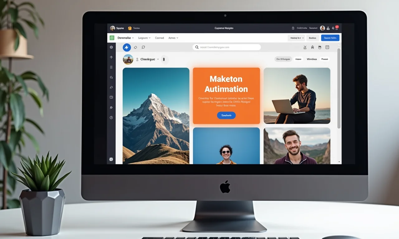Interface do Adobe Spark mostrando um modelo de banner.