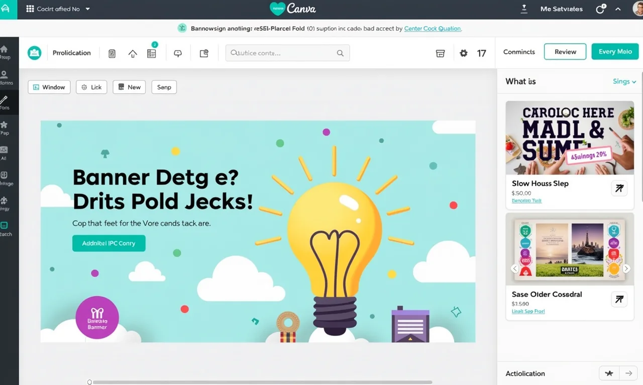 Interface do Canva mostrando ferramentas de design de banner.