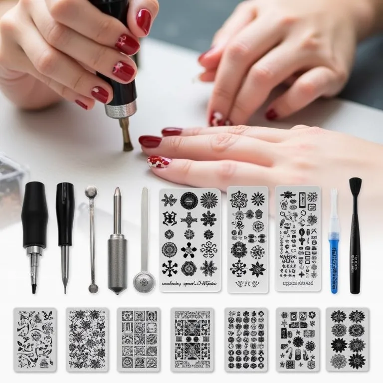 Kit de carimbos para unhas.