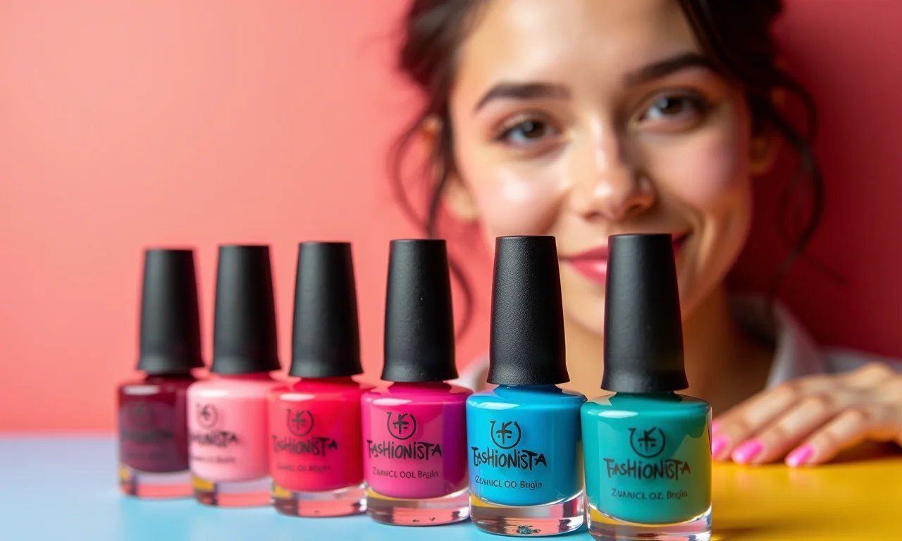 Kit de esmaltes fashionista com cores vibrantes e modernas.