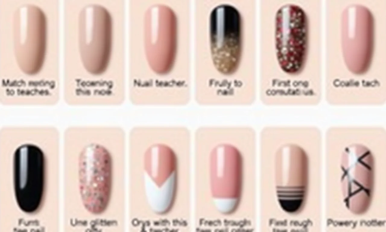 Lembrete sobre unhas redondas decoradas.