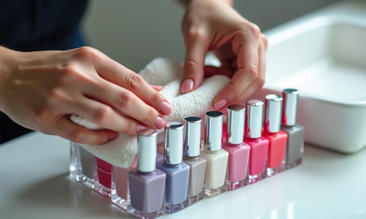 Limpando organizador de acrílico.