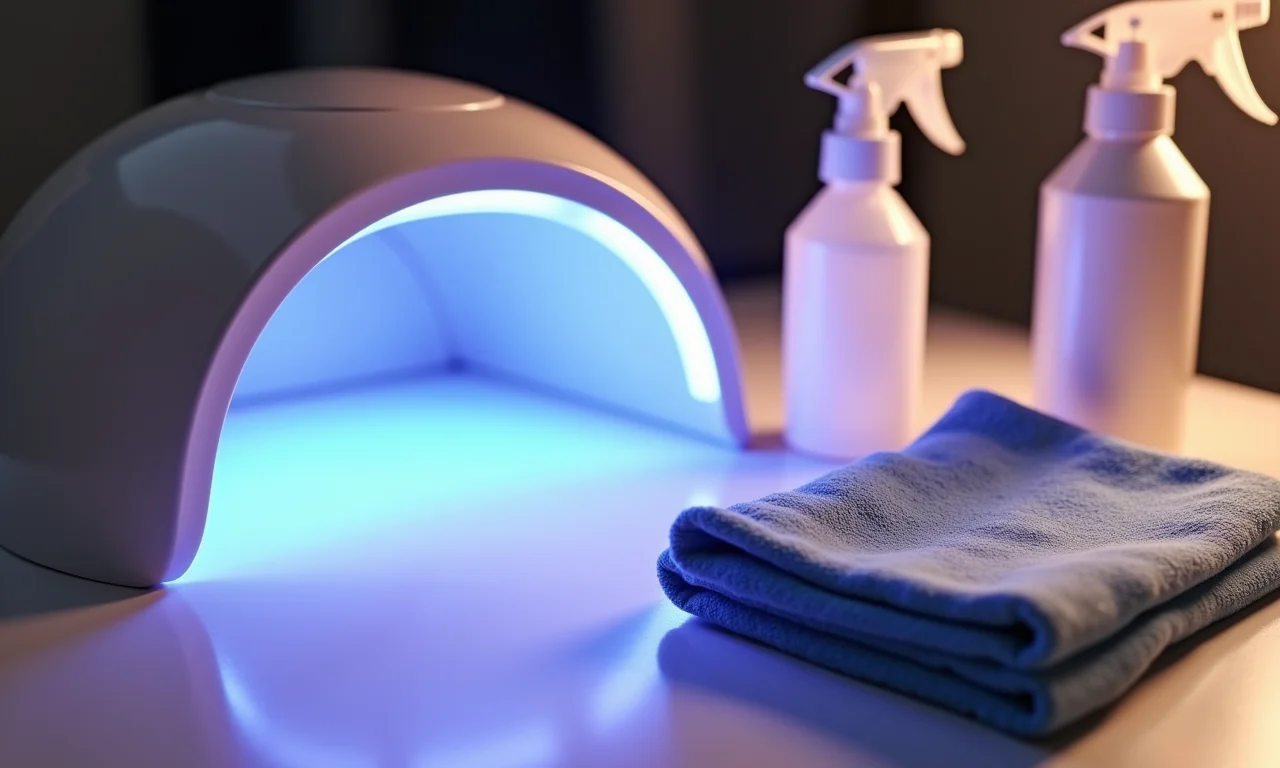 Limpeza e manutenção da máquina de unha de gel.