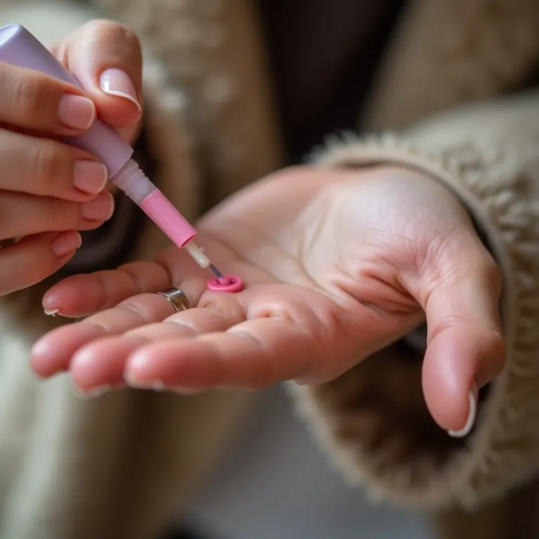 Mãos aplicando várias camadas de esmalte.