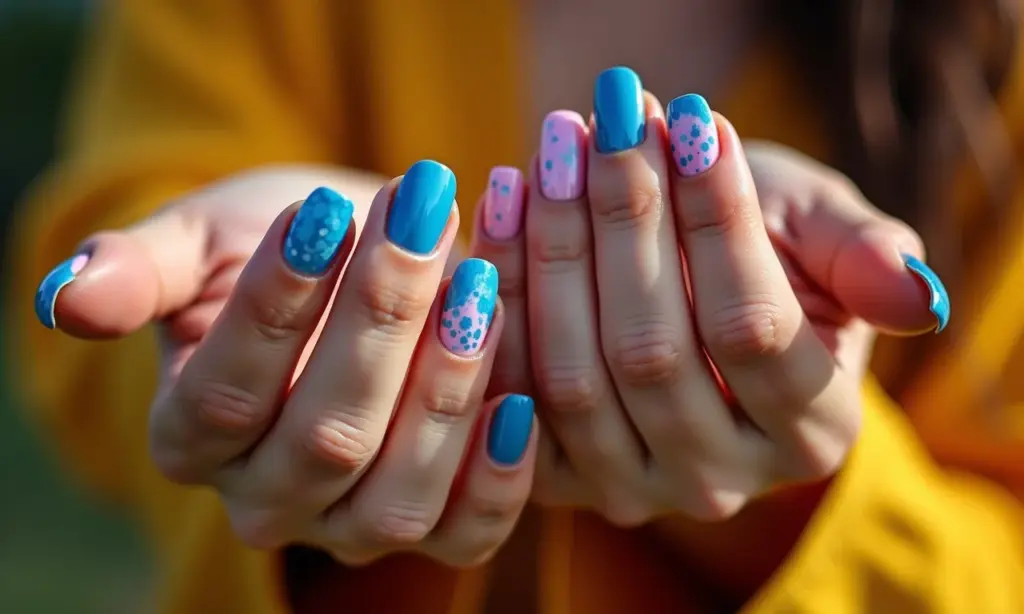 Mãos femininas brasileiras com unhas decoradas em diversos estilos.