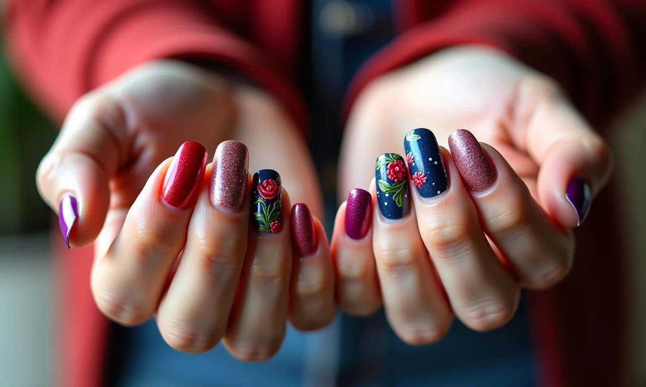 Melhores cores para combinar com unhas de bordado.