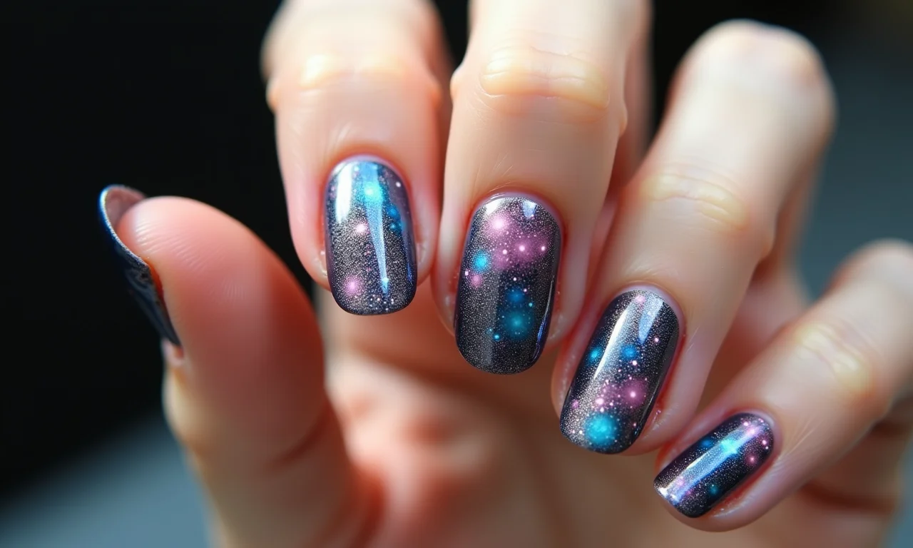 Mosaico negativo nas unhas.