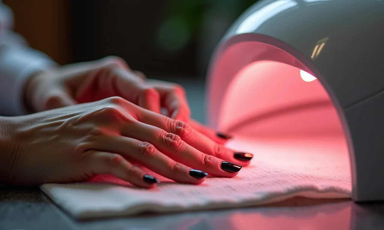 Mulher cronometrando o tempo de secagem no secador.