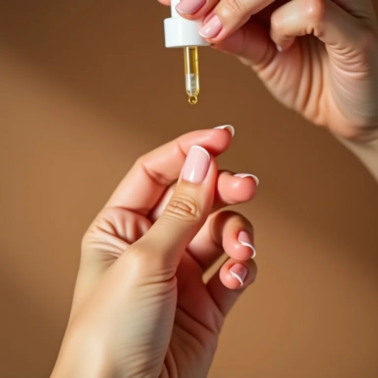 Mulher hidratando as cutículas com óleo