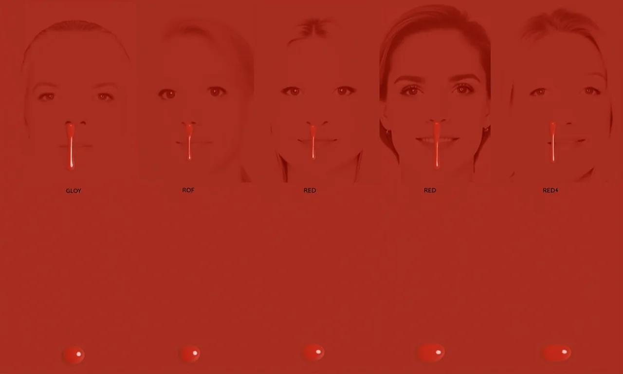 Mulheres comparando tons de vermelho para diferentes tons de pele.