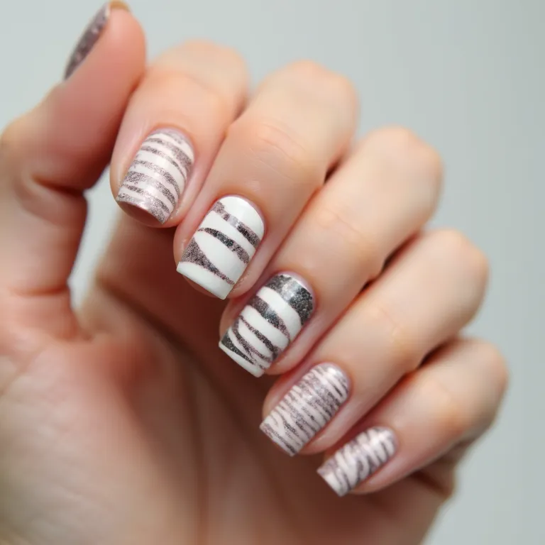 Nail art com listras modernas.