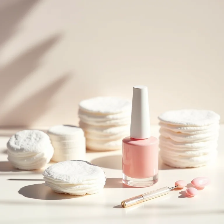 Óleo removedor de esmaltes e acessórios para manicure