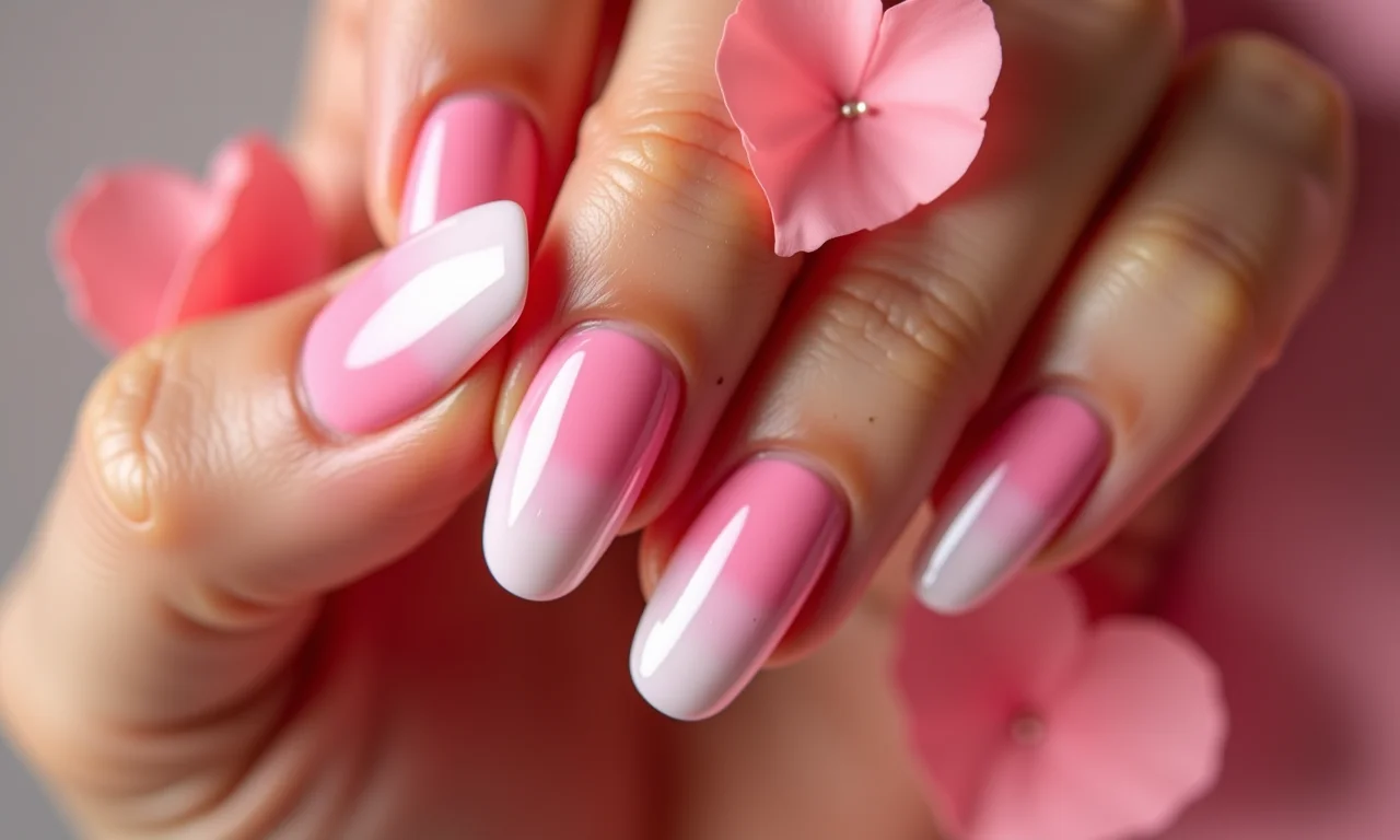 Ombré romântico nas unhas para o Dia dos Namorados.