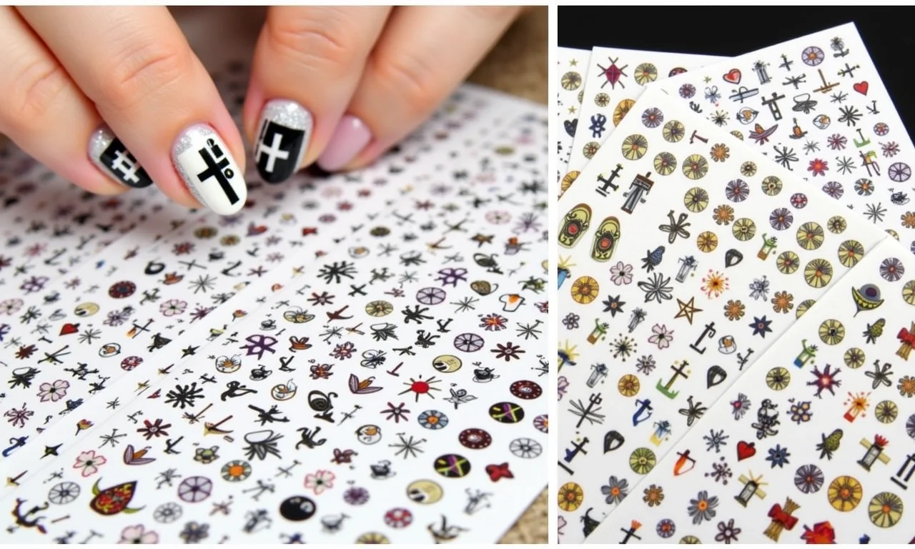 Onde encontrar adesivos de unhas com temas religiosos.