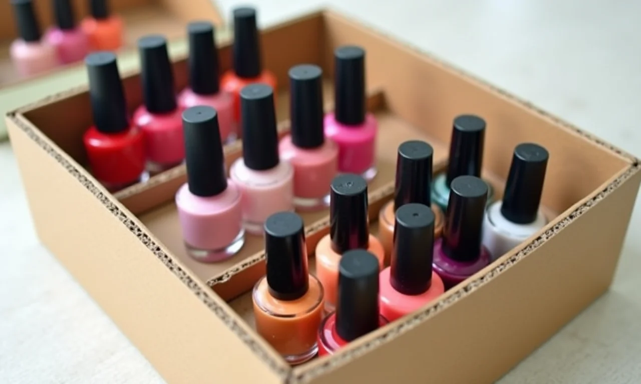 Organizador de esmaltes barato feito em casa.