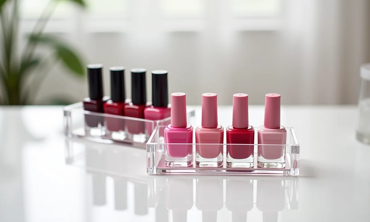 Organizadores de acrílico para esmaltes.