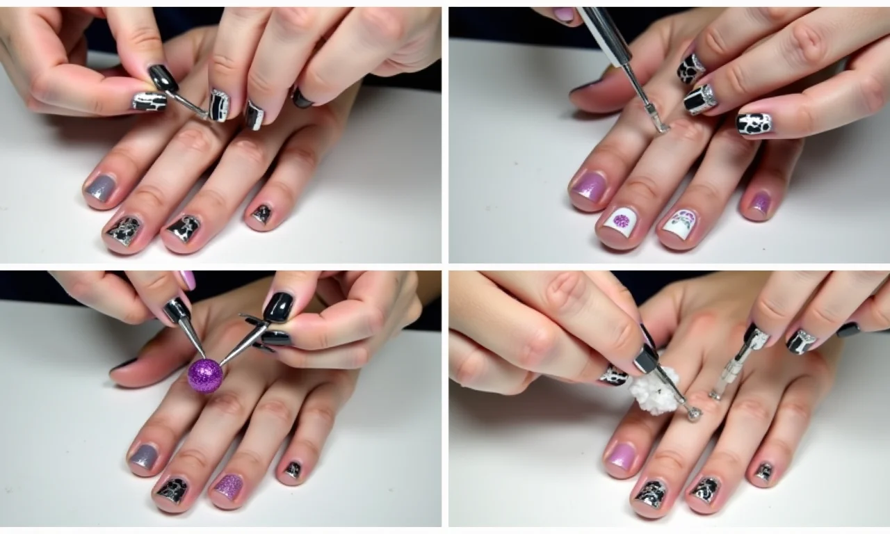 Passo a passo: aprenda a decorar unhas com glitter e adesivo.