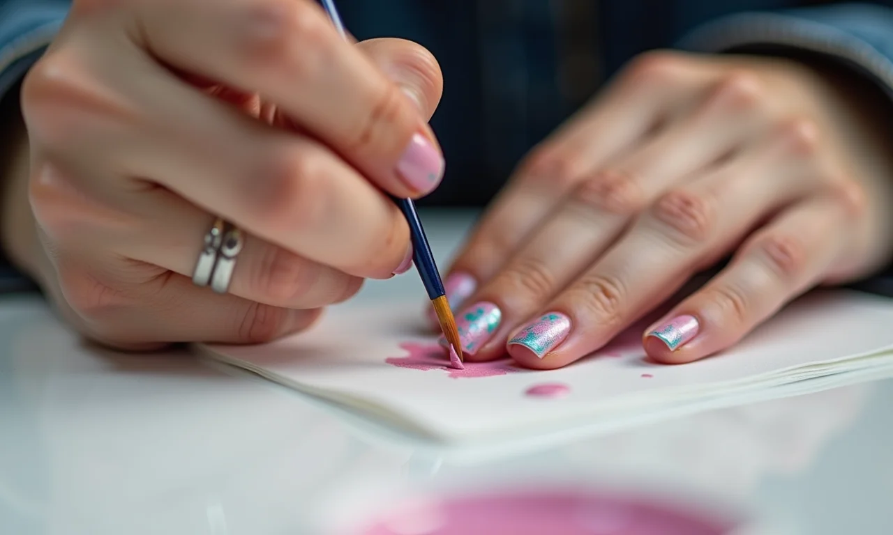 Passo a passo de unhas decoradas com tinta de tecido.