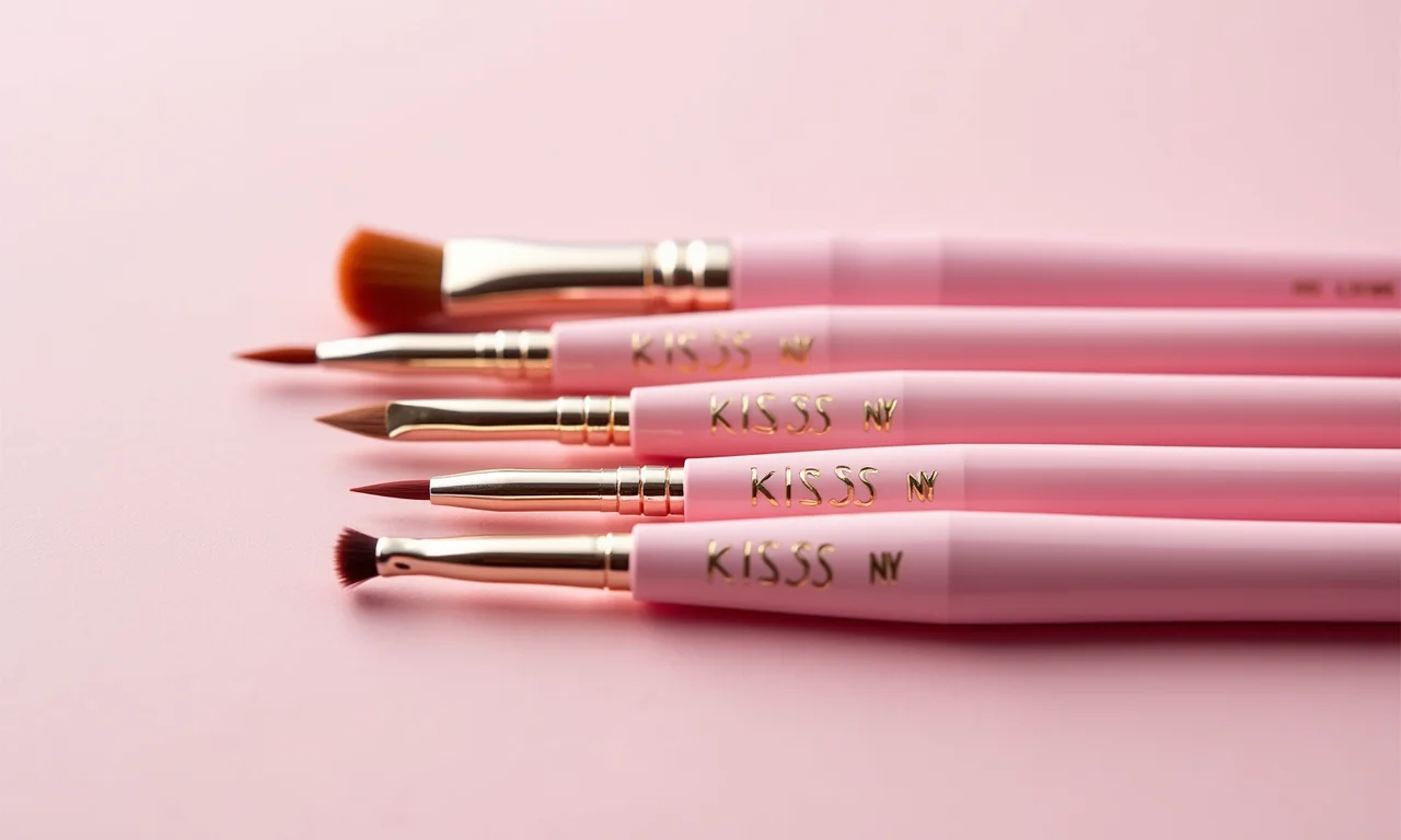 Pincel para nail art da Kiss NY em close-up.