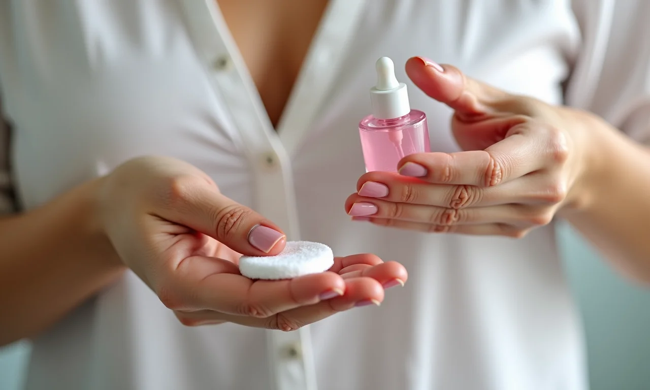 Removendo resíduos de esmalte antigo com removedor.