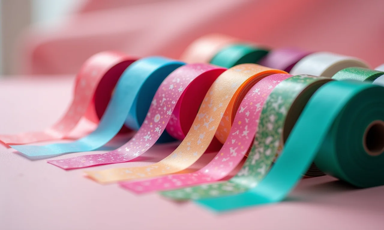 Rolo de fitas adesivas coloridas para nail art.