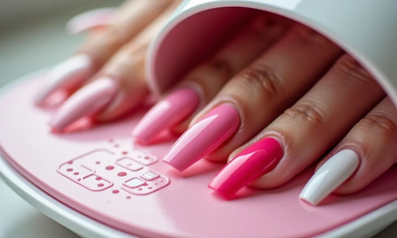 Secagem uniforme do esmalte com o secador.