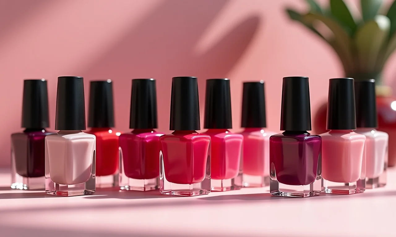 Seleção de esmaltes de marcas populares.