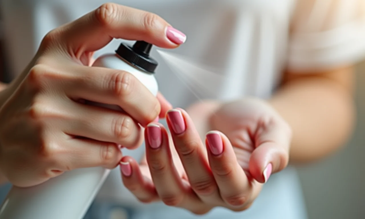 Spray fixador de cabelo para secar o esmalte.