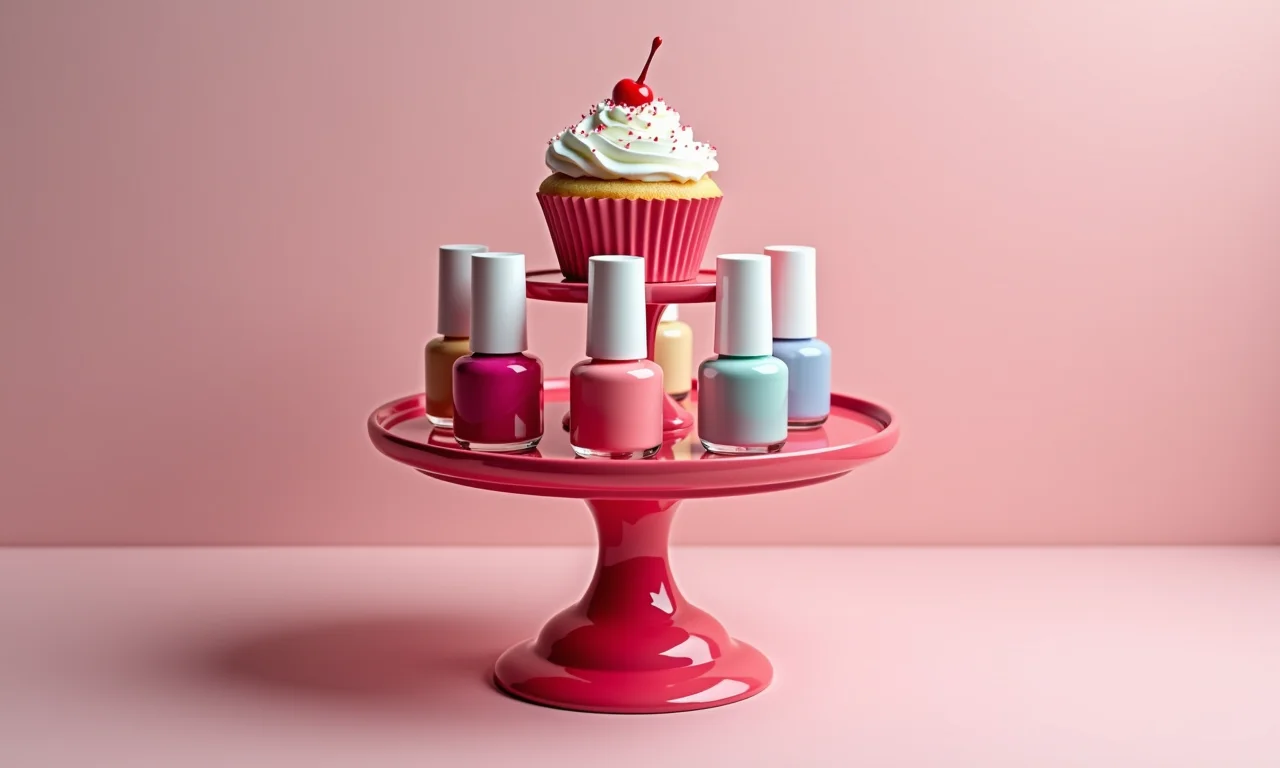 Suporte de cupcake com esmaltes.