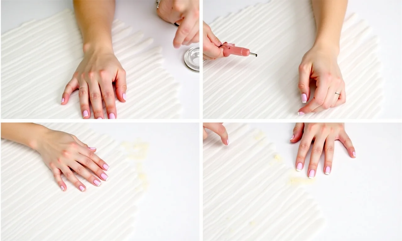 Tabela de técnicas de decoração de unhas soft gel.