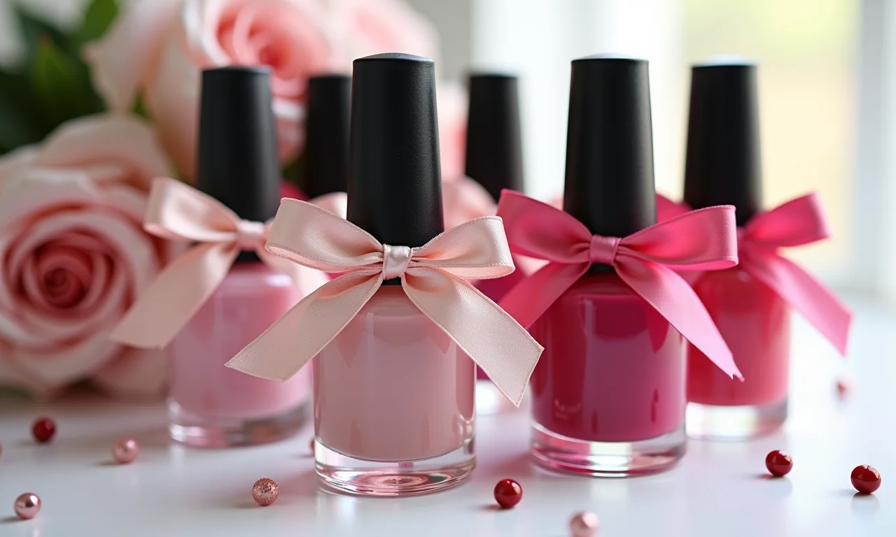 Tags com fitas e detalhes em esmaltes.