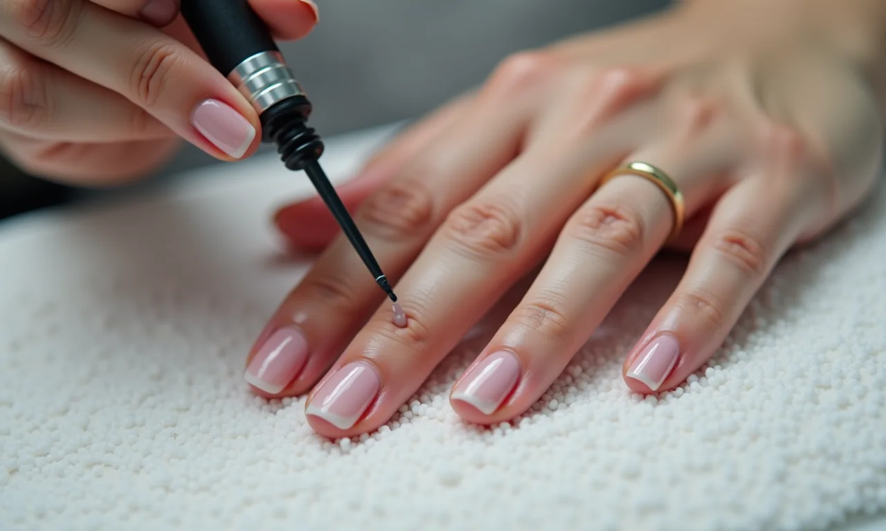 Técnica aplicando gel builder para modelar e fortalecer as unhas.