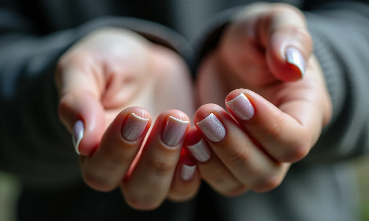 Teste de durabilidade em unhas de fibra de vidro quadradas.