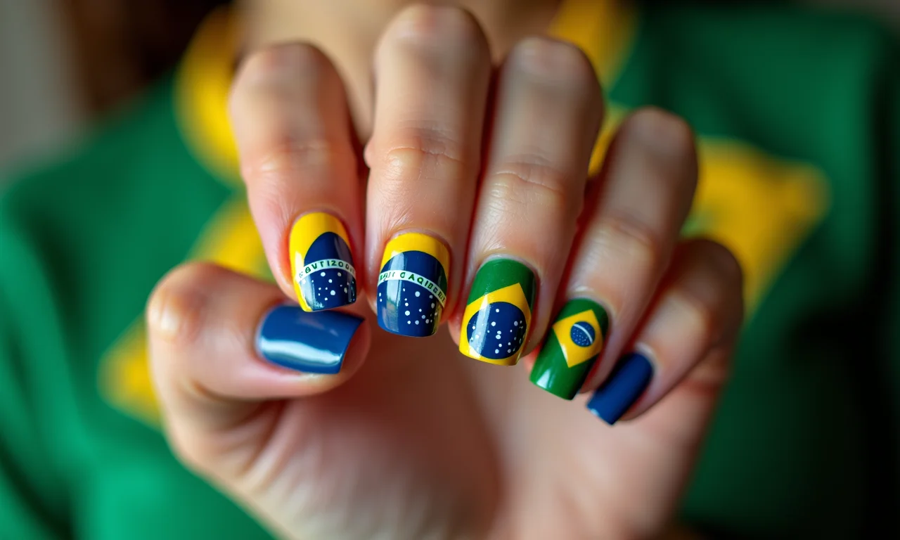 Tutorial: bandeira do Brasil na unha.