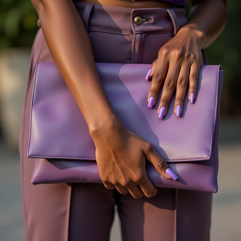 Unha de gel lilás vibrante e modernidade