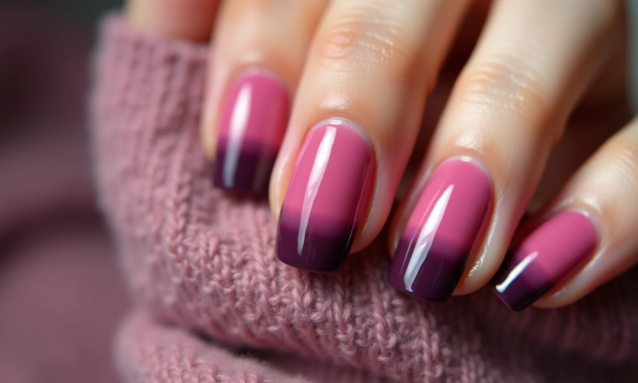 Unha 'filha única' com efeito degradê suave.