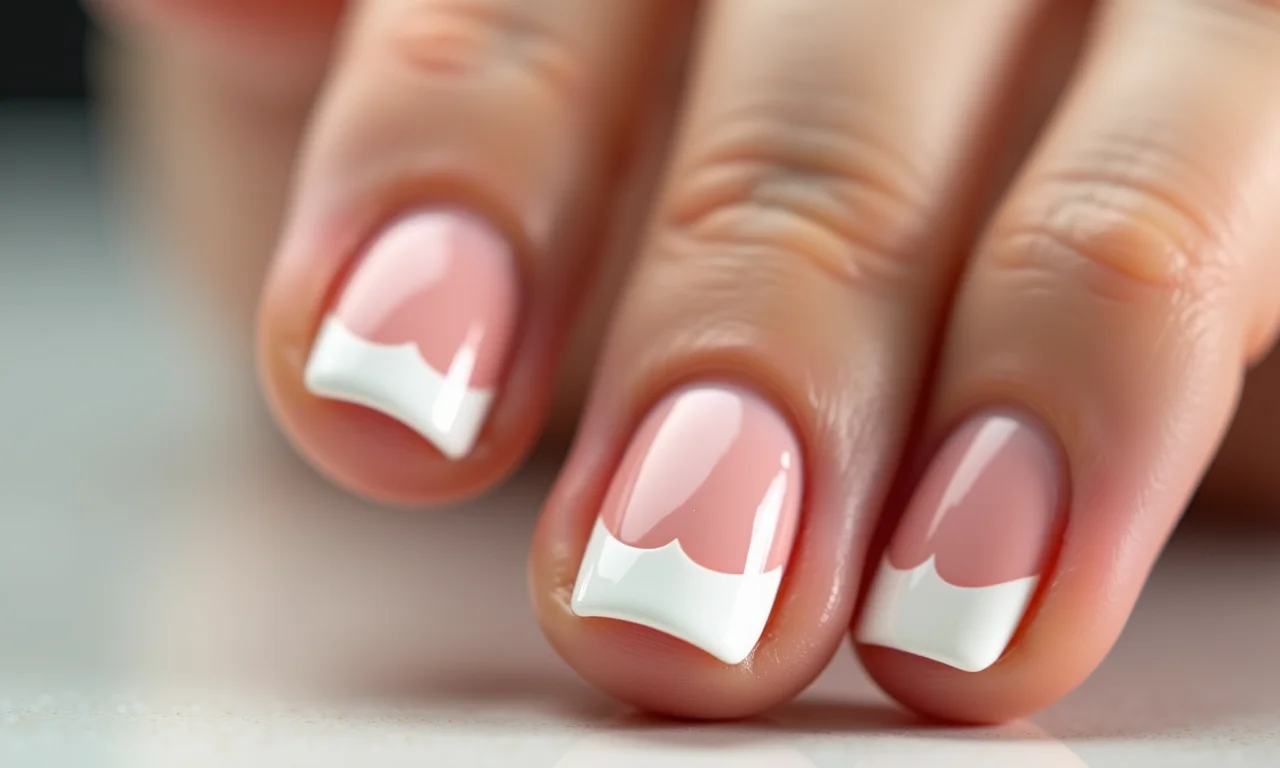 Unha 'filha única' com francesinha invertida.