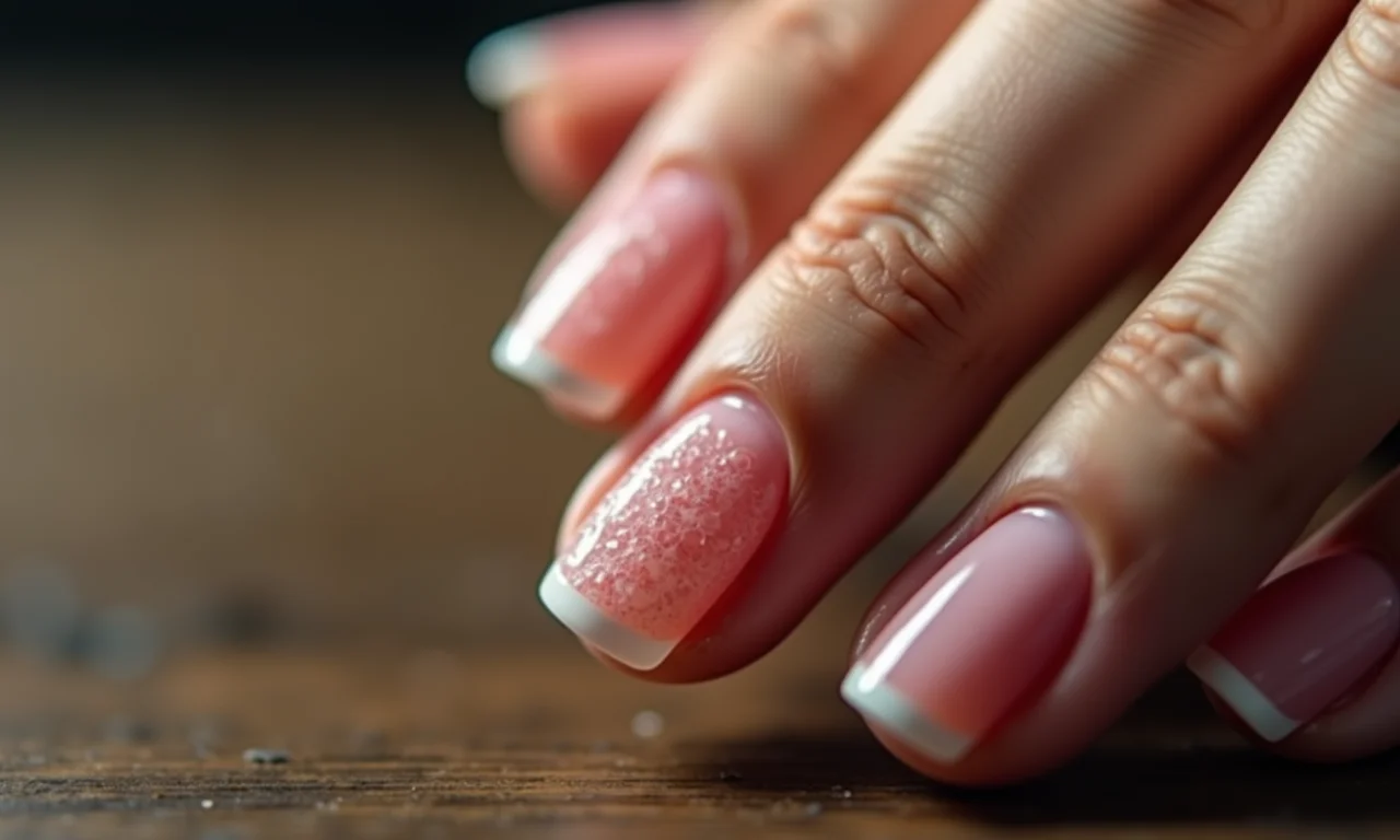 Unha 'filha única' com texturas diferenciadas.