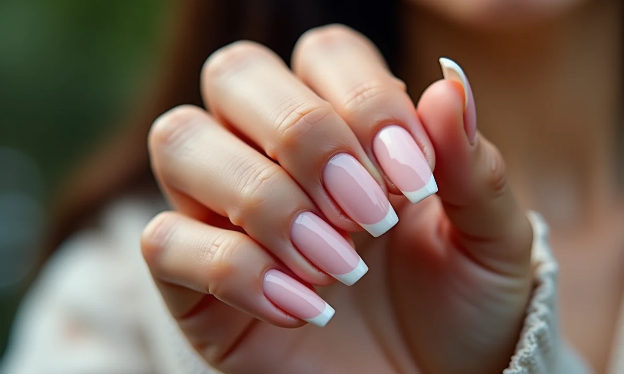 Unhas blindadas com acrílico, elegantes e de longa duração.