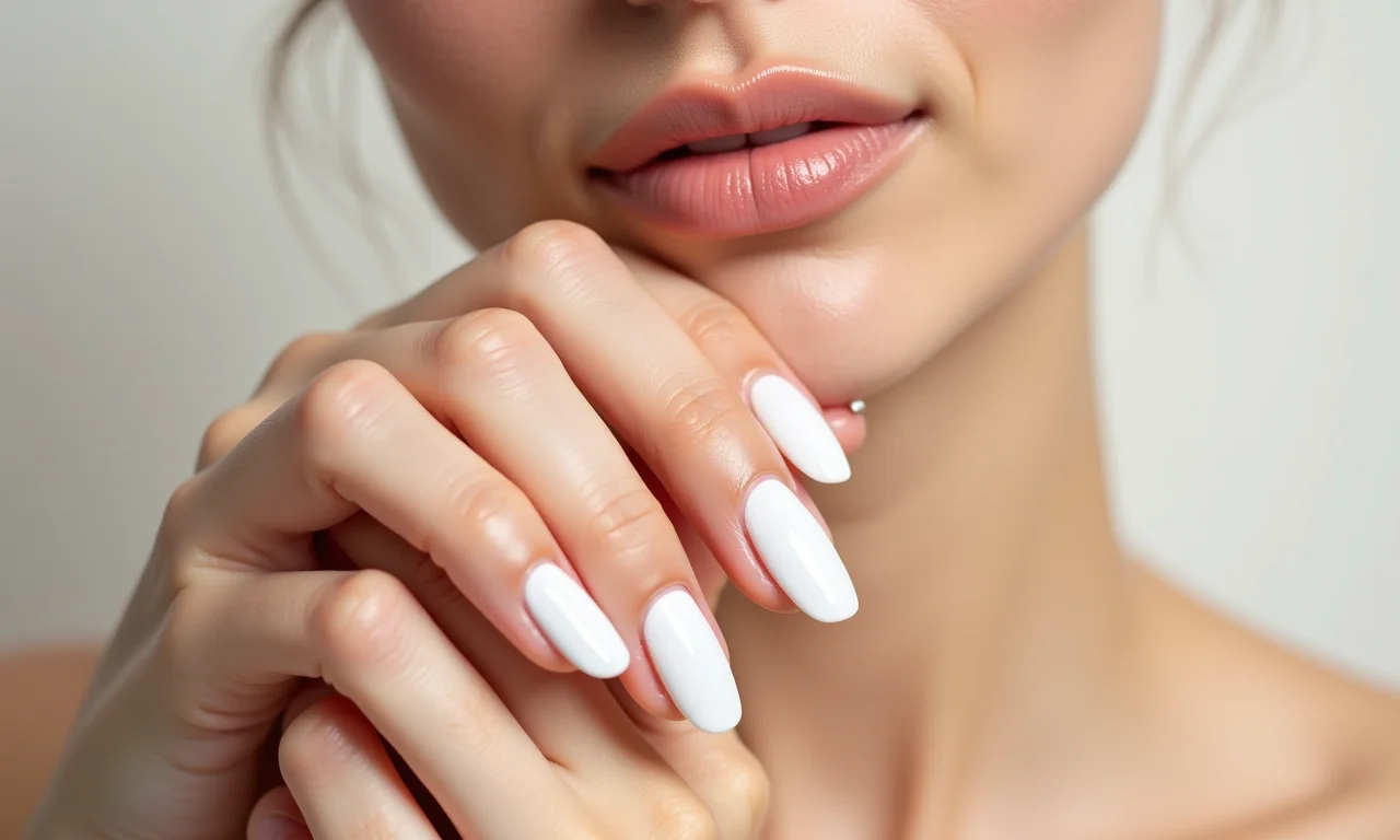 Unhas brancas para o Ano Novo.