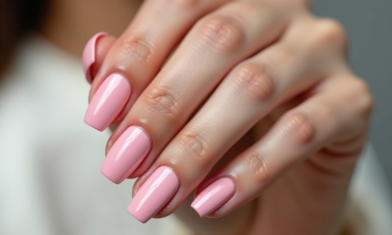 Unhas com esmalte em gel, mostrando o brilho e a durabilidade da esmaltação.