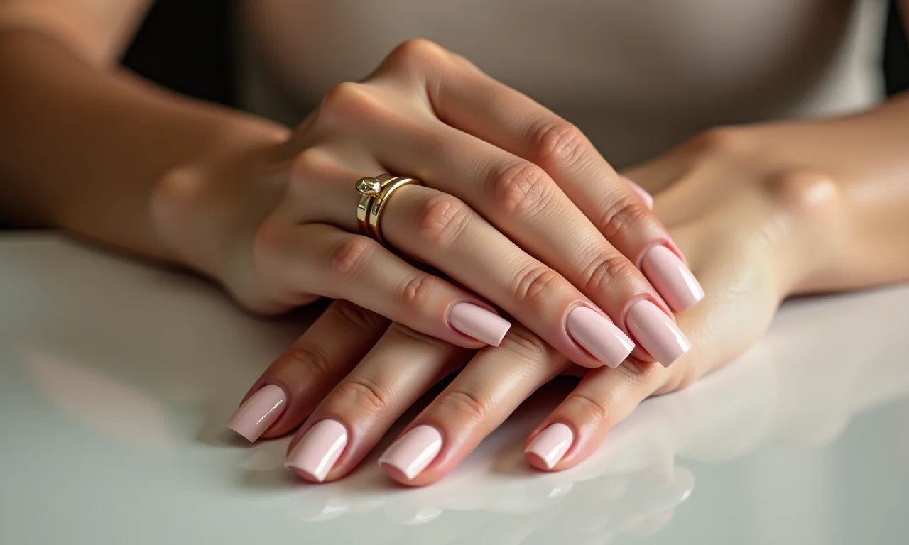 Unhas com esmalte nude: elegância e sofisticação atemporal.