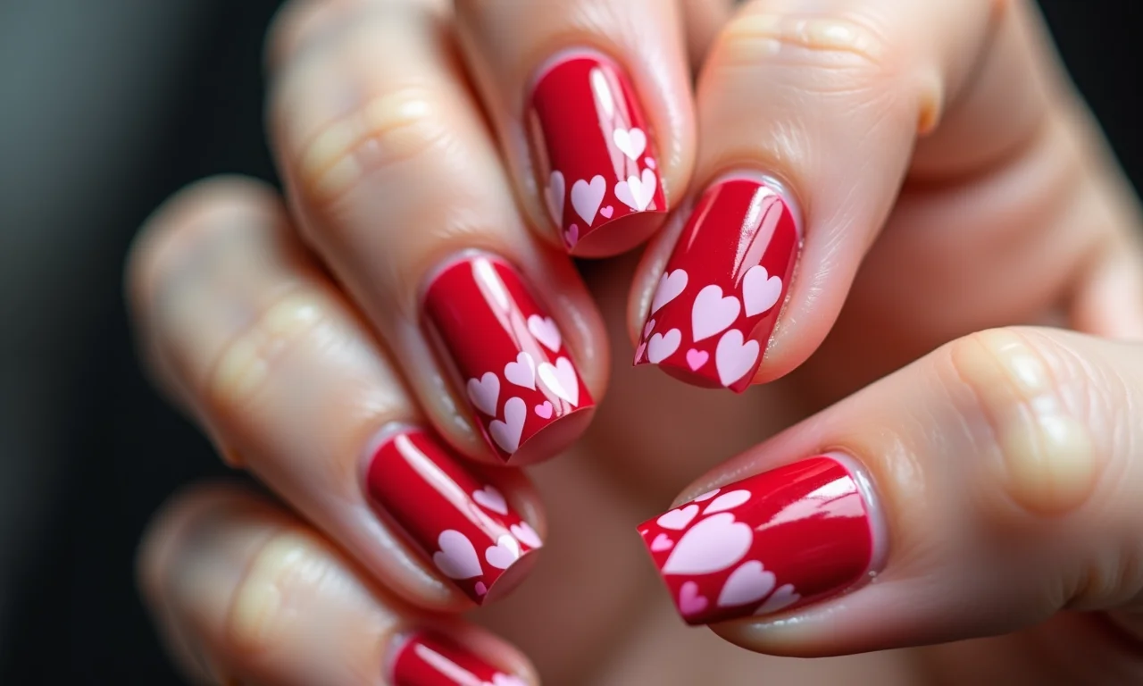 Unhas com filme de unha moderno.